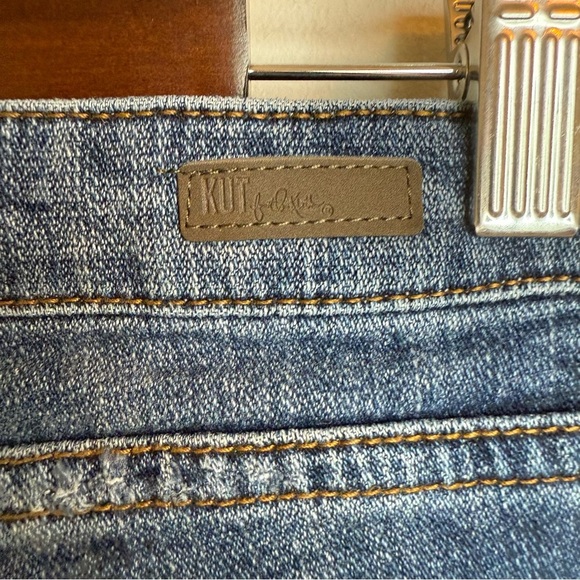 Kut from the Kloth | Amy Cropped Straight Leg Raw Hem Cuffed Jeans | Sz 4 - Picture 7 of 11